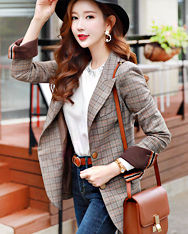 가을 체크재킷 코디활용 200%